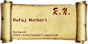 Rafaj Norbert névjegykártya